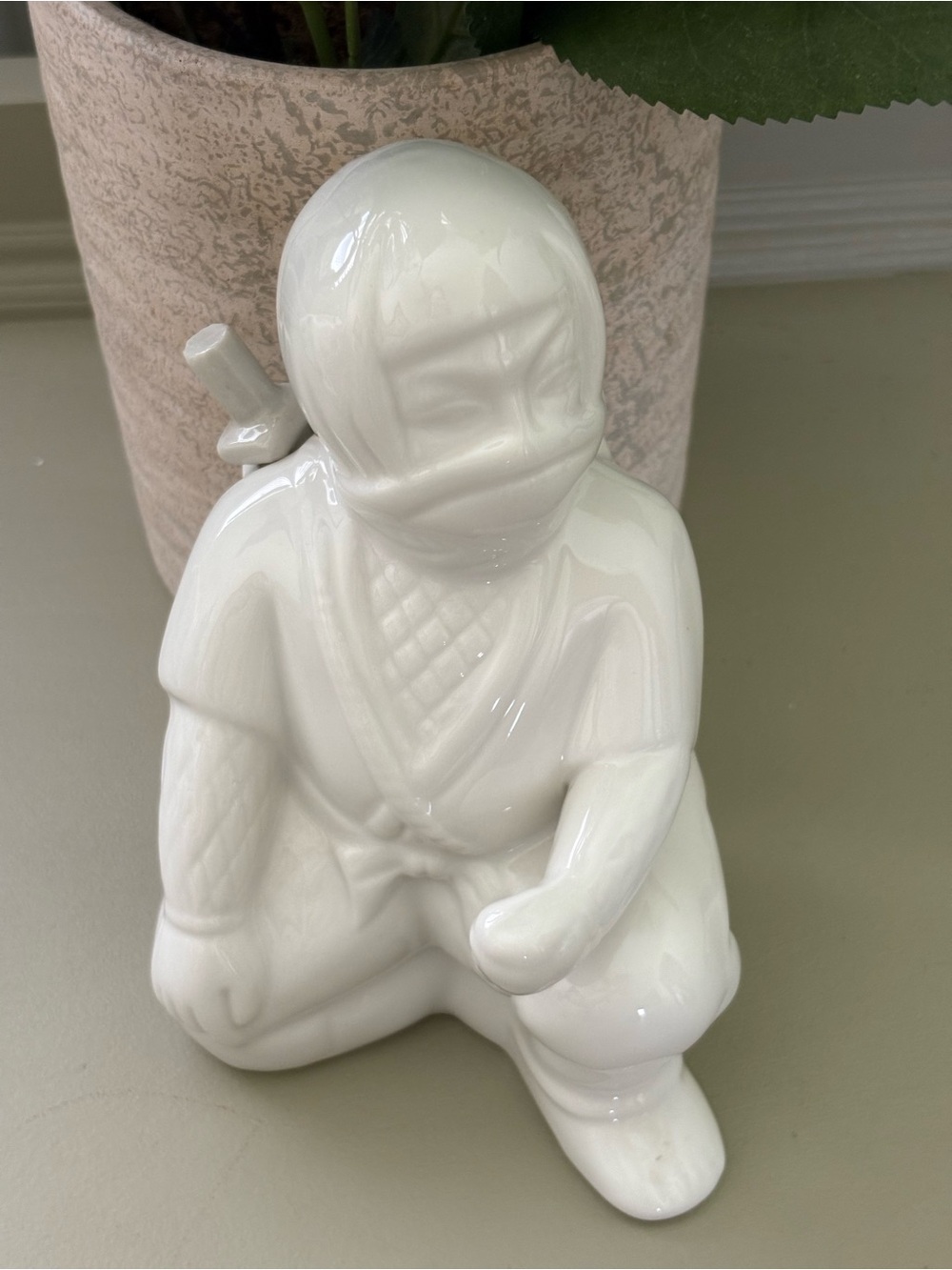 Benihana Kendo Samurai Ceramic Ninja Statue Figurine Ceramic Tiki Mug White